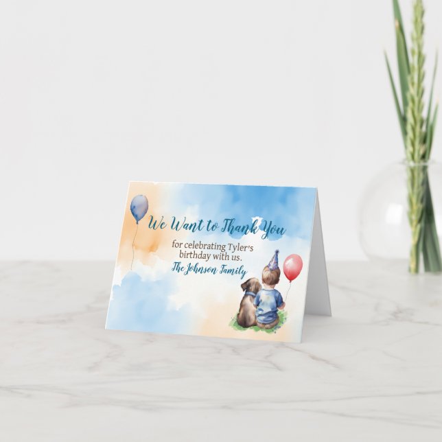 Cartão De Agradecimento Obrigado por celebrar conosco | Aniversário (Frente)