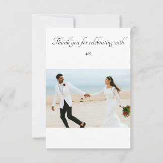 Cartão De Agradecimento Obrigado por celebrar conosco - Casamento