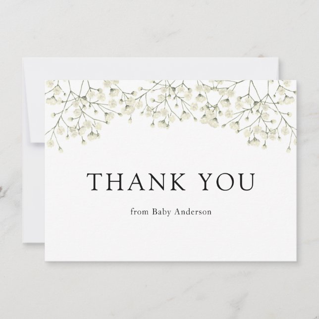 Cartão De Agradecimento Obrigado por Chuva de Bebê (Frente)