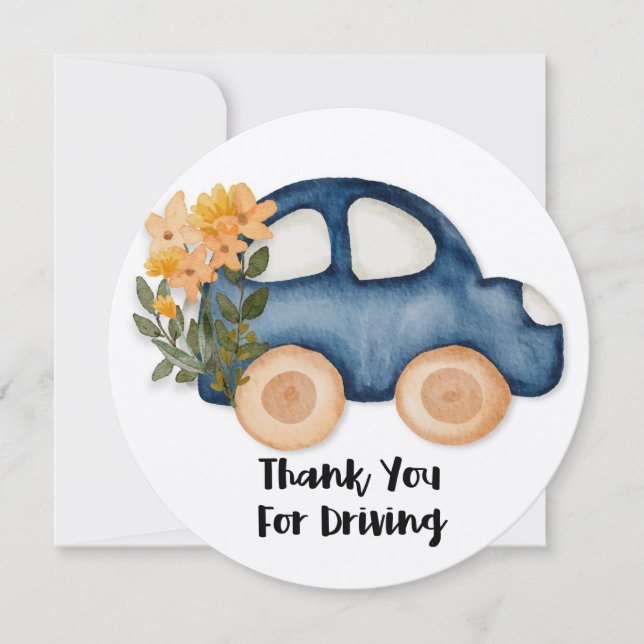 Cartão De Agradecimento Obrigado por dirigir na placa de serviço (Frente)