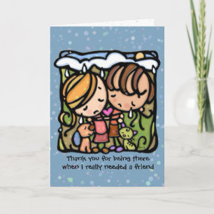 Cartão De Agradecimento Obrigado por estar lá quando precisava de um amigo