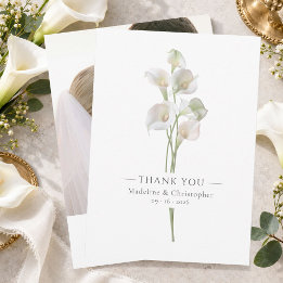 Cartão De Agradecimento Obrigado por Foto de Casamento com Lírio de Calla