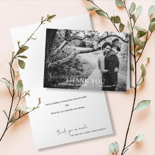Cartão De Agradecimento Obrigado por Foto de Casamento Simples Moderna