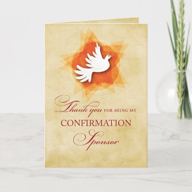Cartão De Agradecimento Obrigado por ser meu patrocinador de confirmação,  (Frente)