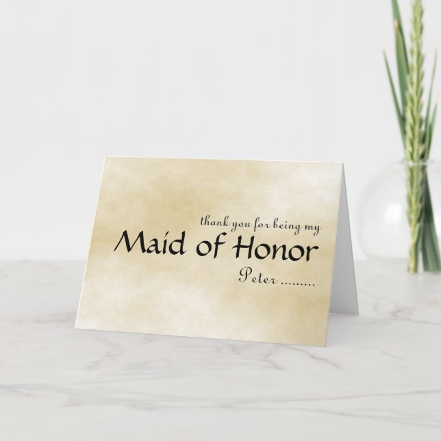 Cartão De Agradecimento Obrigado por ser minha Madrinha de casamento (Frente)