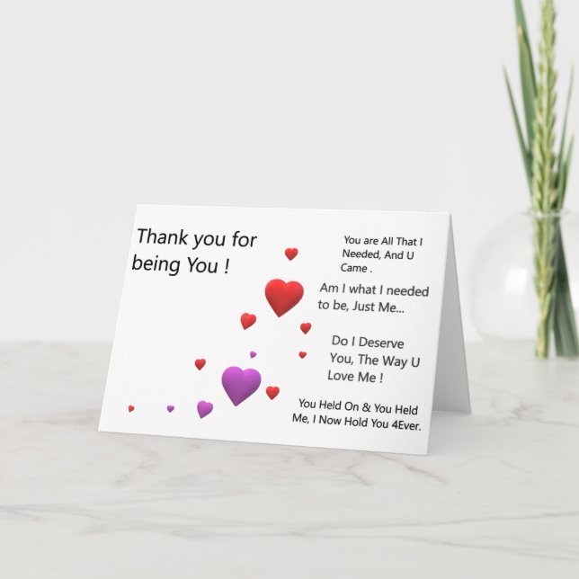 Cartão De Agradecimento Obrigado por ser U (Frente)