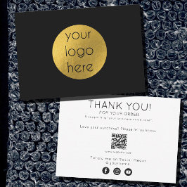 Cartão De Agradecimento Obrigado Por Sua Ordem De Compra Preto