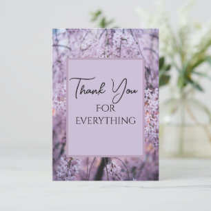 Cartão De Agradecimento Obrigado por tudo que Lilac Floral Springtime
