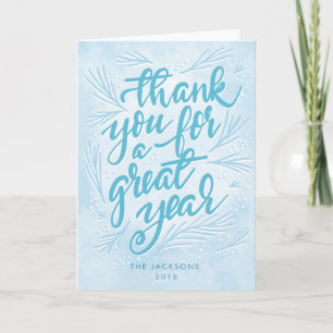 Cartão De Agradecimento Obrigado por um excelente de ano moderno