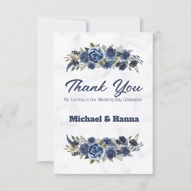 Cartão De Agradecimento Obrigado por Vir ao Nosso Casamento (Frente)