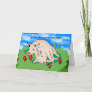 Cartão De Agradecimento Obrigado, porcos, porquinhos.