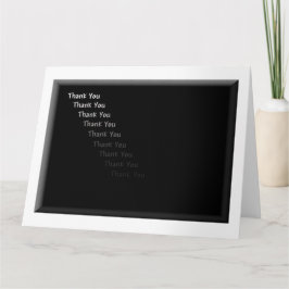 Cartão De Agradecimento Obrigado Preto e Branco