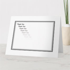 Cartão De Agradecimento Obrigado Preto e Branco