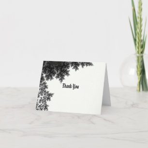 Cartão De Agradecimento Obrigado Preto e Branco Elegante