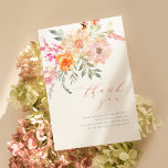 Cartão De Agradecimento Obrigado! | Primavera Blush & Teal Chá de fraldas<br><div class="desc">Um cartões de agradecimentos delicado para combinar com o nosso "Bebê em Sangue" | Blush & Teal Primavera Floral Chá" convite. Um cartões de agradecimentos simples e moderno com buquê de aquarela pintado à mão, letras de script e tipografia elegante. A frente da placa apresenta uma disposição floral no canto...</div>