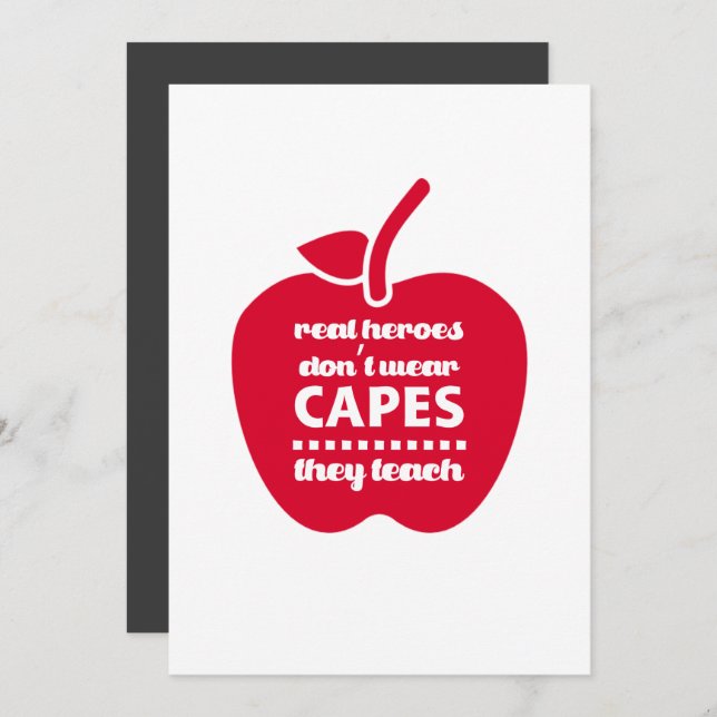 Cartão De Agradecimento Obrigado, Professor. Citação de Ensino | Apple (Frente/Verso)