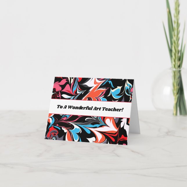 Cartão De Agradecimento Obrigado Professor de Arte Abstrato Art (Frente)