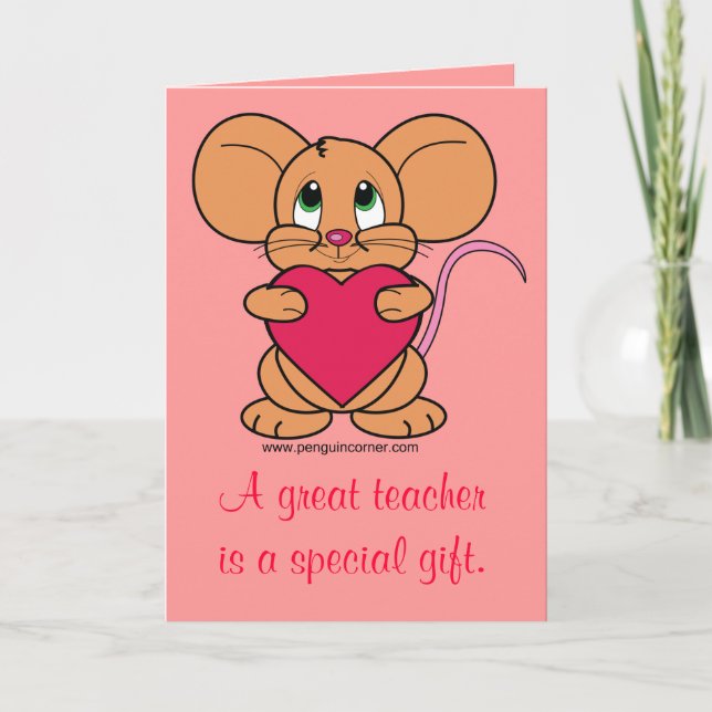 Cartão De Agradecimento Obrigado professor de Dia de os namorados (Frente)