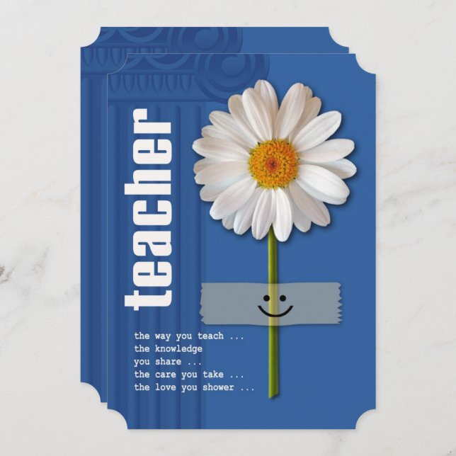 Cartão De Agradecimento Obrigado, Professor. Placas planas personalizadas  (Frente/Verso)