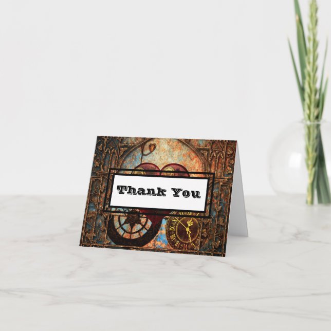 Cartão De Agradecimento Obrigado que do coração e da engrenagem de (Frente)