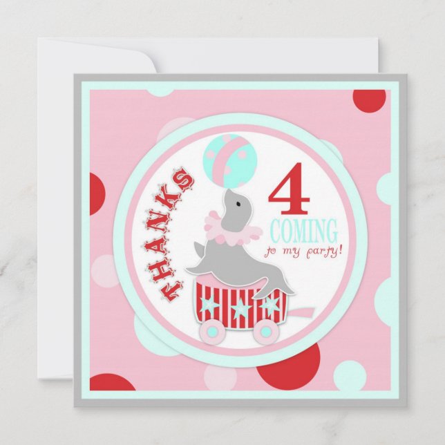 Cartão De Agradecimento Obrigado que do selo do circo você pica (Frente)