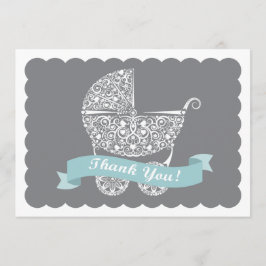 Cartão De Agradecimento Obrigado que laçado da carruagem de bebê você nota