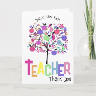 Cartão De Agradecimento obrigado que o professor aprecia que você é o melh