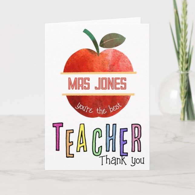 Cartão De Agradecimento obrigado que o professor aprecia que você é o melh (Frente)