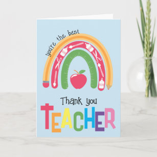 Cartão De Agradecimento obrigado que o professor aprecia que você é o melh