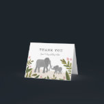 Cartão De Agradecimento Obrigado que pequeno do elefante você nota<br><div class="desc">O óleo adorável do elefante pintou a ilustração projetada por Shelby Allison.</div>