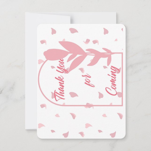 Cartão De Agradecimento obrigado que venha atrás das flores de festa (Frente)