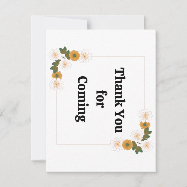 Cartão De Agradecimento obrigado que venha depois da festa (Frente)