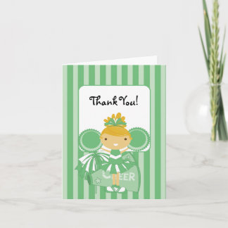 Cartão De Agradecimento Obrigado que verde do cheerleader do KRW você nota