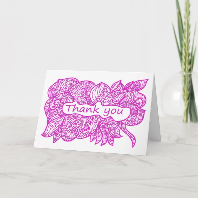 Cartão De Agradecimento Obrigado rabisco (Frente)