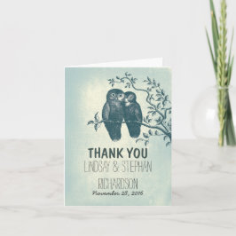 Cartão De Agradecimento obrigado romântico do casamento do casal das