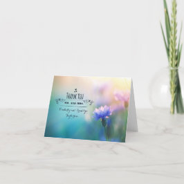 Cartão De Agradecimento Obrigado romântico do casamento do Wildflower azul