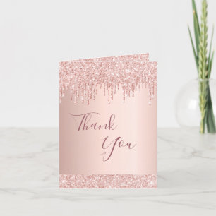 Cartão De Agradecimento Obrigado, rosa de aniversário de dourada.