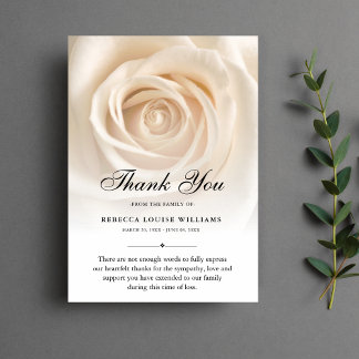 Cartão De Agradecimento Obrigado Rosa Floral Funeral Foto Simpatia Grief