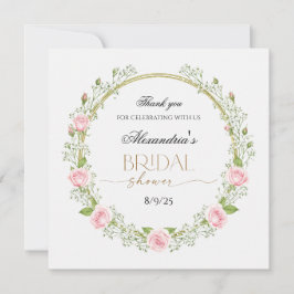 Cartão De Agradecimento Obrigado Rosas Rosas e Respirar de Bebé