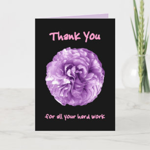 Cartão De Agradecimento OBRIGADO ROXO do dia dos profissionais do Admin