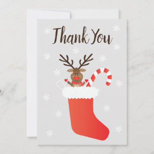 Cartão De Agradecimento Obrigado Rudolph Red Nosed Reindeer