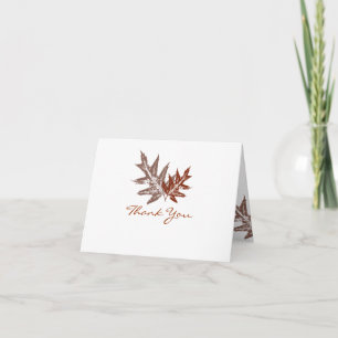 Cartão De Agradecimento Obrigado rústico da folha do carvalho você cart