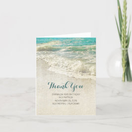 Cartão De Agradecimento obrigado rústico do casamento de praia do vintage
