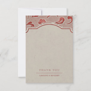 Cartão De Agradecimento Obrigado rústico do casamento do país do laço