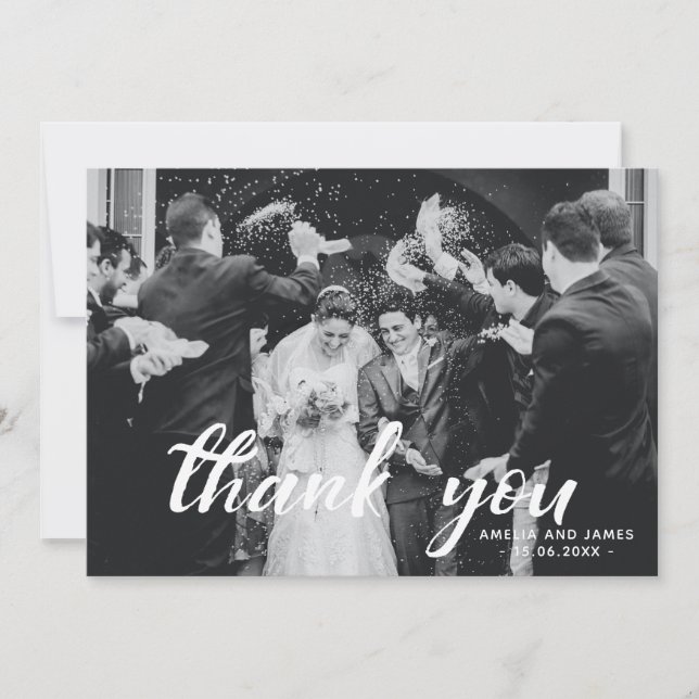 Cartão De Agradecimento Obrigado Script Mensagem Personalizada de Sobrepos (Frente)