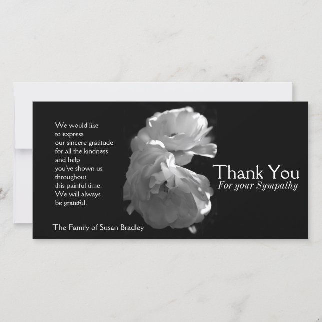 Cartão De Agradecimento Obrigado selvagem da simpatia dos rosas brancos 3 (Frente)