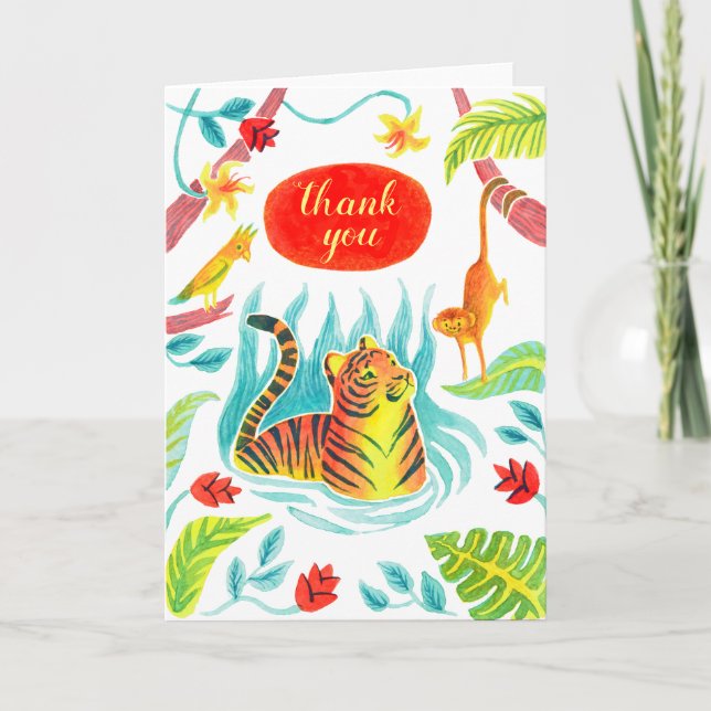 Cartão De Agradecimento obrigado seu tigre (Frente)