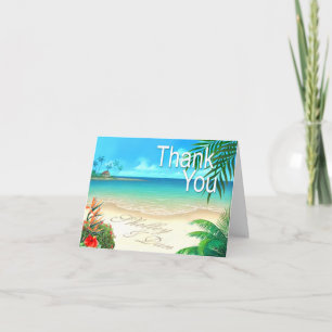 Cartão De Agradecimento Obrigado Shelley & Dan Exotic Beach ::custom::