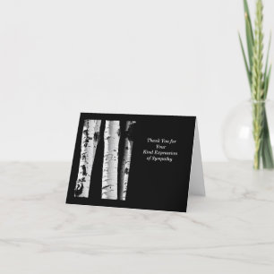 Cartão De Agradecimento Obrigado Simpatia Aspen Black White Note Card