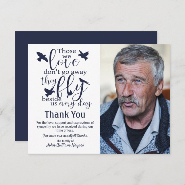 Cartão De Agradecimento Obrigado Simpatia Funerária Aqueles Que Amamos O P (Frente/Verso)